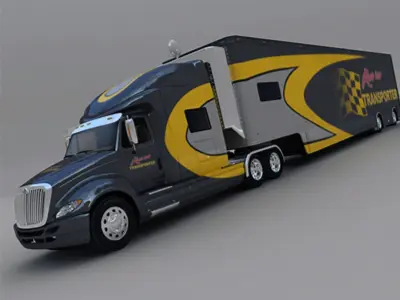 RACE CAR TRANSPORTER 3D model