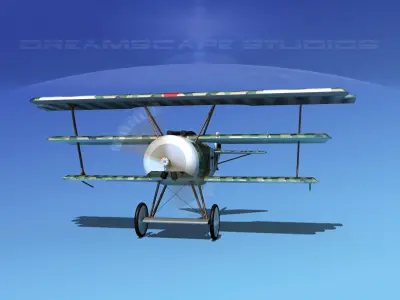 Fokker DR-1 Triplane V05 3D model