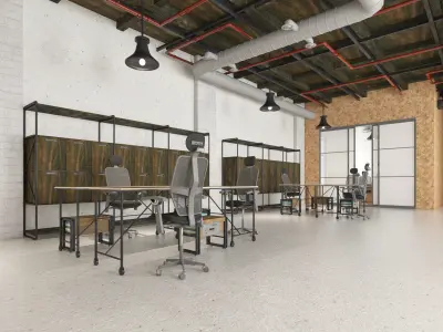Loft office interior 3 3D model