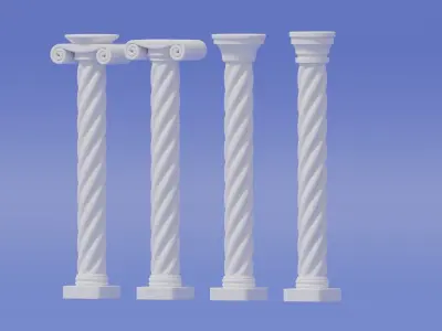 Greek and Roman Twisted Columns 3D model