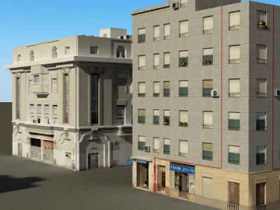 Building Collection 41-44 Low-poly 3D model