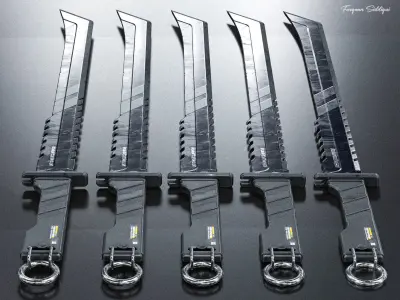 Sci-Fi Katana Sword PBR Low-poly 3D model