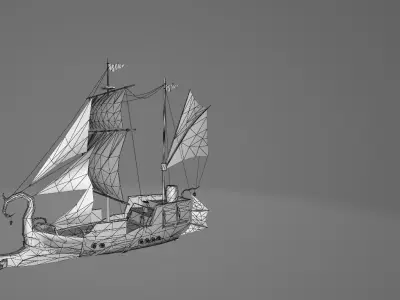 Pirate Ship 1 Low-poly 3D model