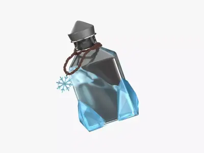 Ice Spell Potion 3D Illustration 3D model