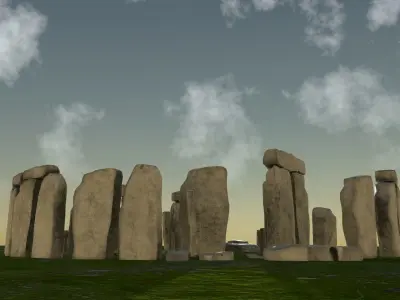 STONEHENGE and Surroundings Low-poly 3D model
