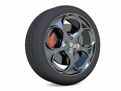 Alfa Romeo Giulia Rim 3D Model Low-poly 3D model