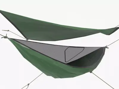 Hammock tent Low-poly 3D model