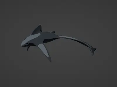 SHARK WITH LONG TAIL Low-poly 3D model