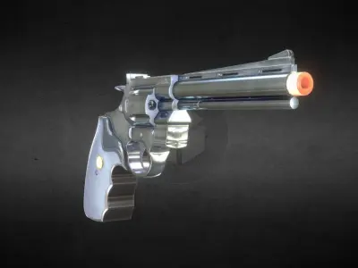 Magnum 357 Revolver Gun Weapon 3D PBR Game Ready Low Poly Low-poly 3D model