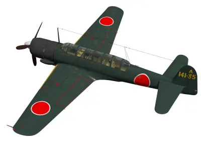 Nakajima C6N Saiun MYRT 3D model