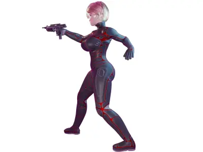 Female Futuristic Undercover Agent 3D print model