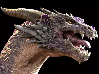 Dragon orange flying Low-poly 3D model