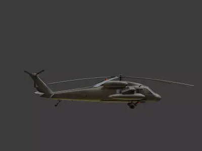USA military helicopter black hawk 3D model