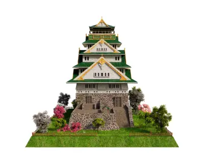Osaka Castle 3D model