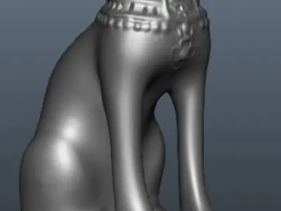 Egyptian Cat Statue 3D model