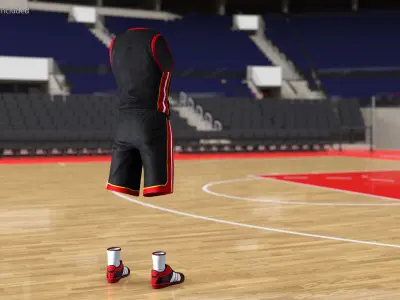 Basketball Uniform Set with Sneakers 3D model