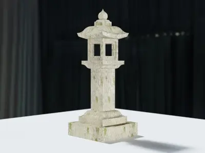 Japanese Stone Lantern Squared - Japan Collection model 3D model