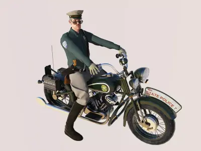 Patrolman Highway-Patrol New Hampshire 1940s 3D model
