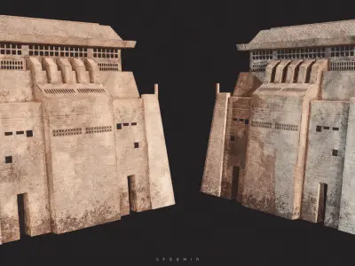 Jedha Central Building Low-poly 3D model