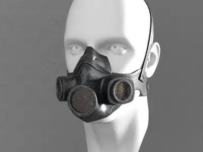 Gas mask Sci-Fi helmet 3d model military combat fantasy weapon  Low-poly 3D model