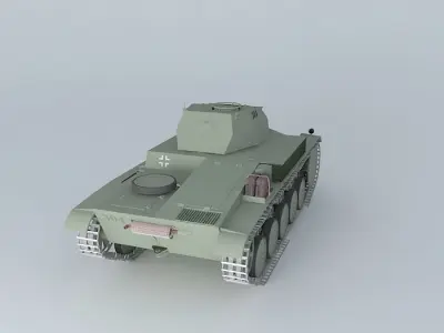 Panzer II -. Panzer II Ausf C (German tank) 3D model