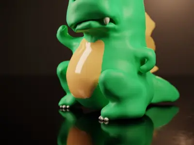 Komo Dinosaur 3D Model Inspired from Whatsapp Sticker Low-poly 3D model