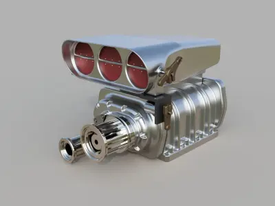 Muscle car blower 3D model
