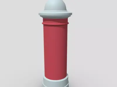 Advertising Column Low-poly 3D model