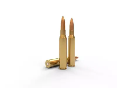 338 Lapua Magnum Ammo Low-poly 3D model