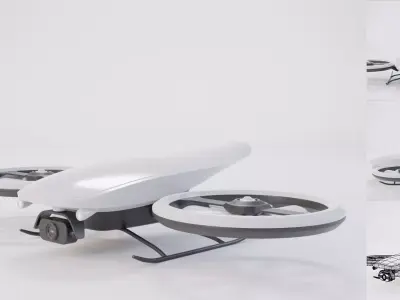 Futuristic Military Mini Drone Low-poly 3D model