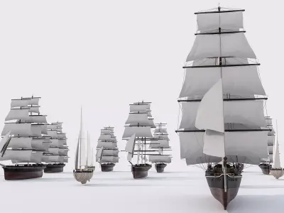 Sea Sailing ships 3D model