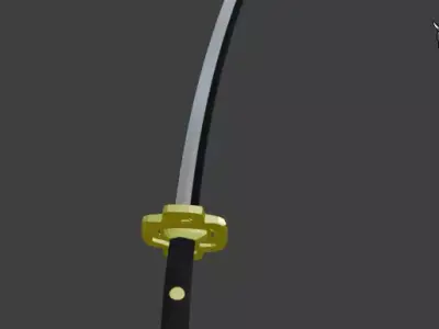 black Katana Zoro Free 3D model