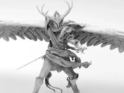 Angel warrior Stylized 3D model