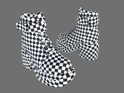 High-Quality 3D model of stylish platform boots 3D model