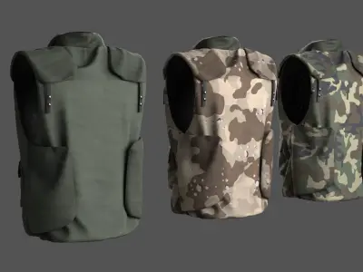 body armor flak jacket Free low-poly 3D model