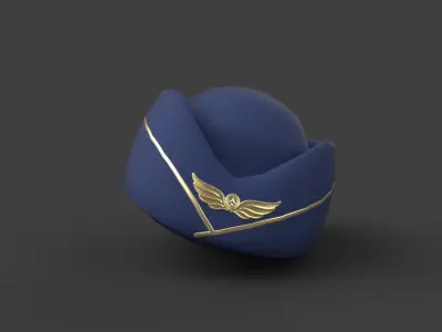 Stewardess hat Low-poly 3D model