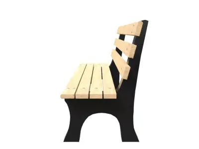 Bench10 park bench slats Low-poly 3D model