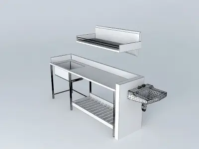 Kit-231- Inox Bench Lava crockery by: Alex Marques Free 3D model