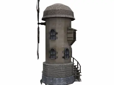 Windmill Low-poly Free low-poly 3D model