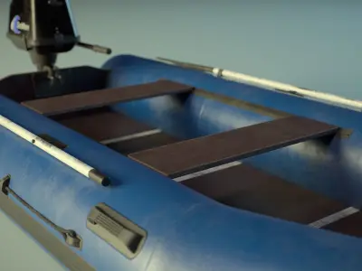 Inflatable Boat PBR Low-poly 3D model