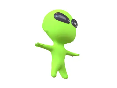 Cartoon Character Alien Monster v1 001 Low-poly 3D model
