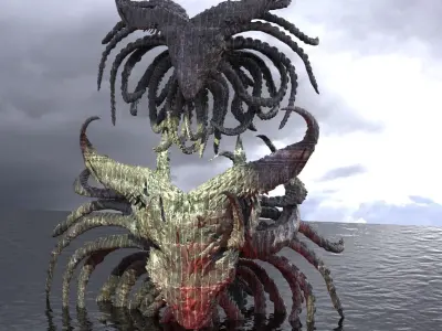 Cthulhu Squid monster collection 1  3D model