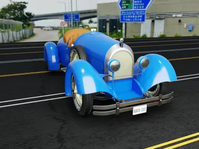 Stylized Classic Car Free Game Asset Free low-poly 3D model