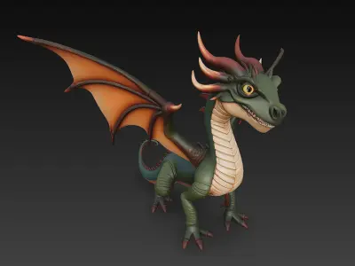 Dragon Realistic 3D Model Basic - Low Poly Realistic Low-poly 3D model