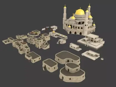 19 arabian house and building 3D model