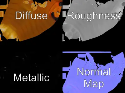 Insect Larva D Model Pack for Visualization and Games Low-poly 3D model