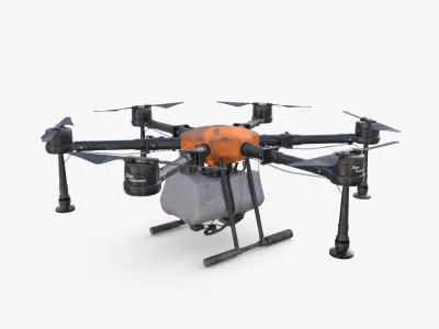 Agricultural drone V2 Low-poly 3D model