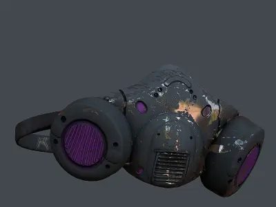Gas mask helmet 3d model scifi Low-poly Low-poly 3D model Low-poly 3D model 95