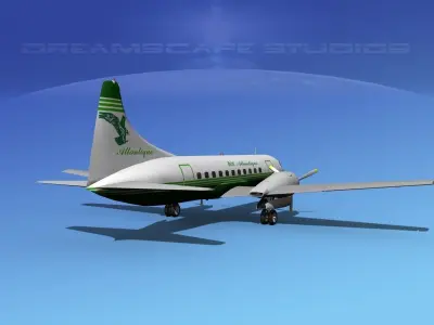 Convair CV-340 Air Atlantique 3D model