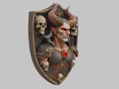 Infernal Sentinel Shield Low-poly 3D model